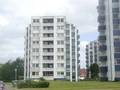 HochhÃ¤user der Wohnungsbaugesellschaft Rebien vor und nach der Sanierung